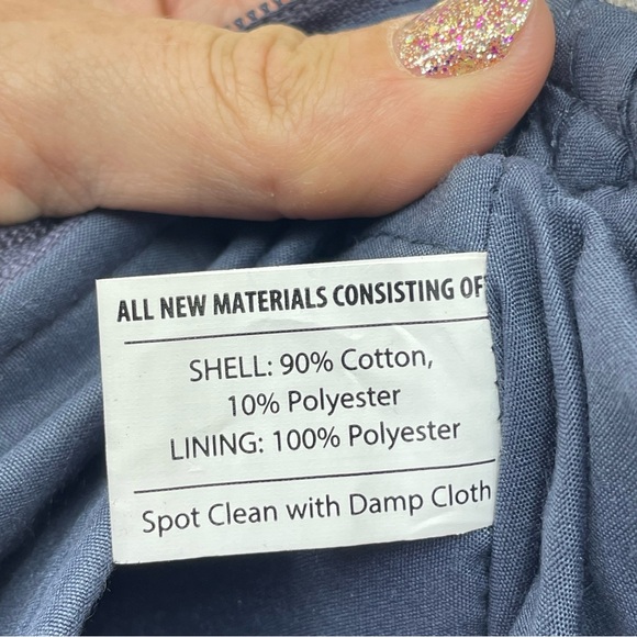 DEMDACO PATCHWORK CROSS BODY BAG Denim Blue White Cotton Adjustable Strap Boho - Picture 5 of 14